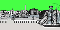 A screenshot of a 3D model of the Navy Yard